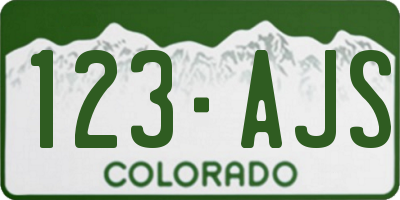CO license plate 123AJS