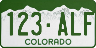 CO license plate 123ALF