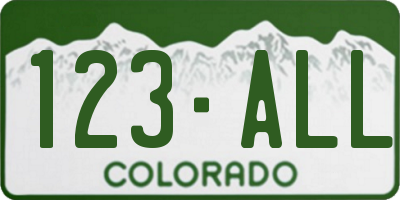 CO license plate 123ALL