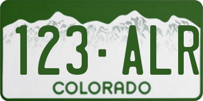 CO license plate 123ALR