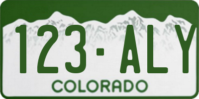 CO license plate 123ALY