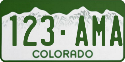CO license plate 123AMA