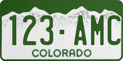 CO license plate 123AMC