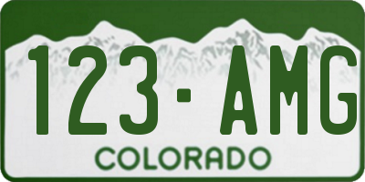 CO license plate 123AMG