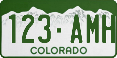 CO license plate 123AMH