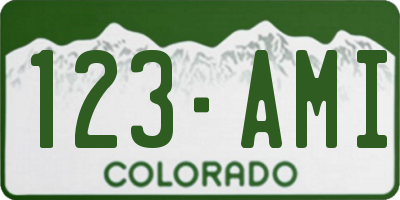 CO license plate 123AMI
