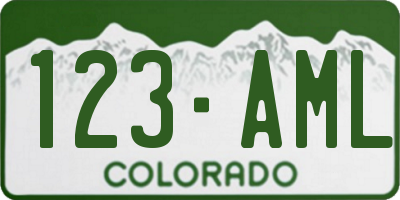 CO license plate 123AML
