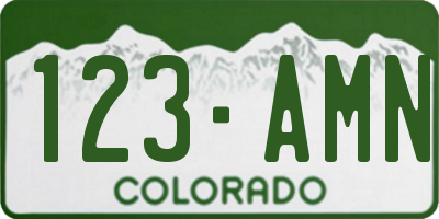 CO license plate 123AMN
