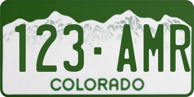 CO license plate 123AMR