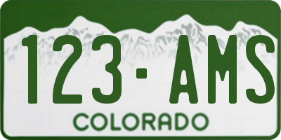 CO license plate 123AMS