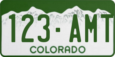CO license plate 123AMT