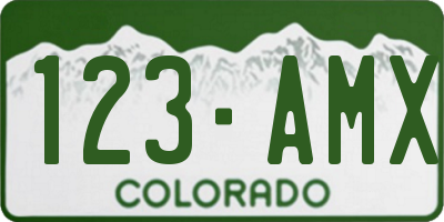 CO license plate 123AMX
