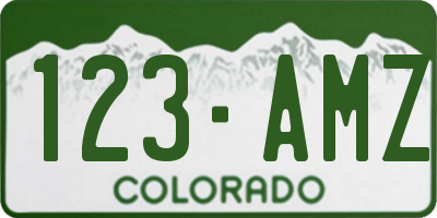CO license plate 123AMZ