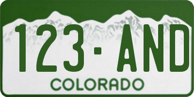 CO license plate 123AND