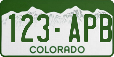 CO license plate 123APB