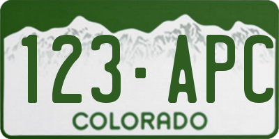 CO license plate 123APC