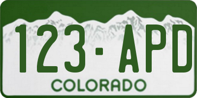 CO license plate 123APD