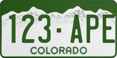 CO license plate 123APE