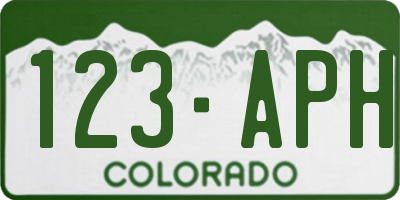 CO license plate 123APH
