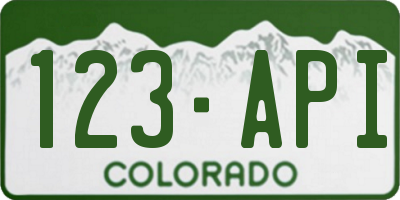CO license plate 123API