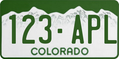 CO license plate 123APL