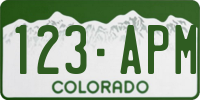 CO license plate 123APM