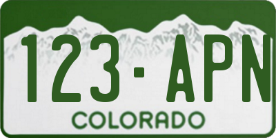 CO license plate 123APN