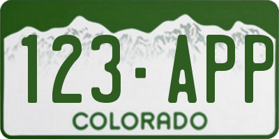 CO license plate 123APP