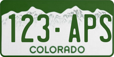 CO license plate 123APS