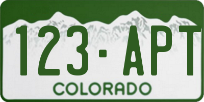 CO license plate 123APT