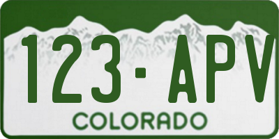 CO license plate 123APV