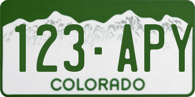 CO license plate 123APY