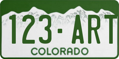 CO license plate 123ART