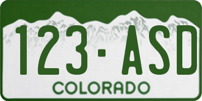 CO license plate 123ASD