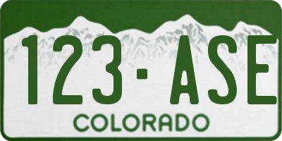 CO license plate 123ASE