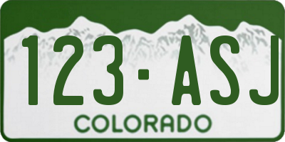 CO license plate 123ASJ