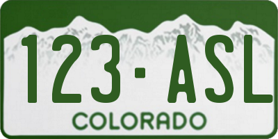CO license plate 123ASL