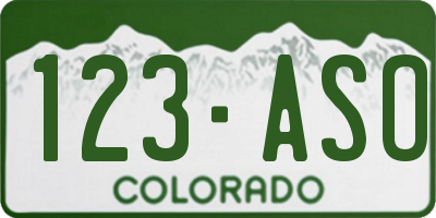 CO license plate 123ASO