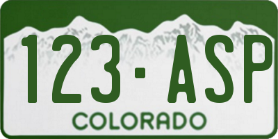 CO license plate 123ASP