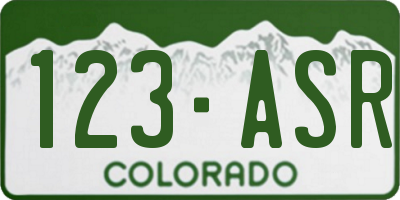 CO license plate 123ASR