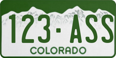 CO license plate 123ASS
