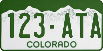 CO license plate 123ATA