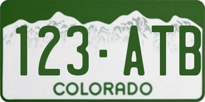 CO license plate 123ATB