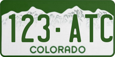 CO license plate 123ATC