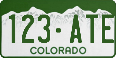 CO license plate 123ATE
