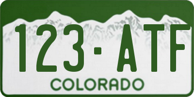 CO license plate 123ATF