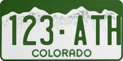 CO license plate 123ATH