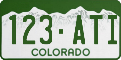 CO license plate 123ATI