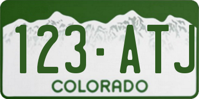 CO license plate 123ATJ