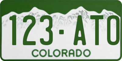CO license plate 123ATO